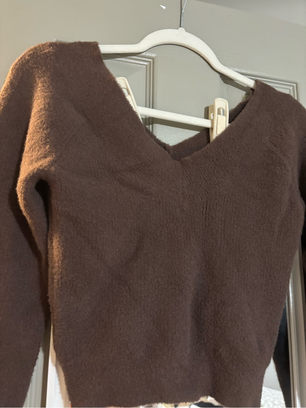 Altar'd State Chocolate Brown V-Neck Sweater